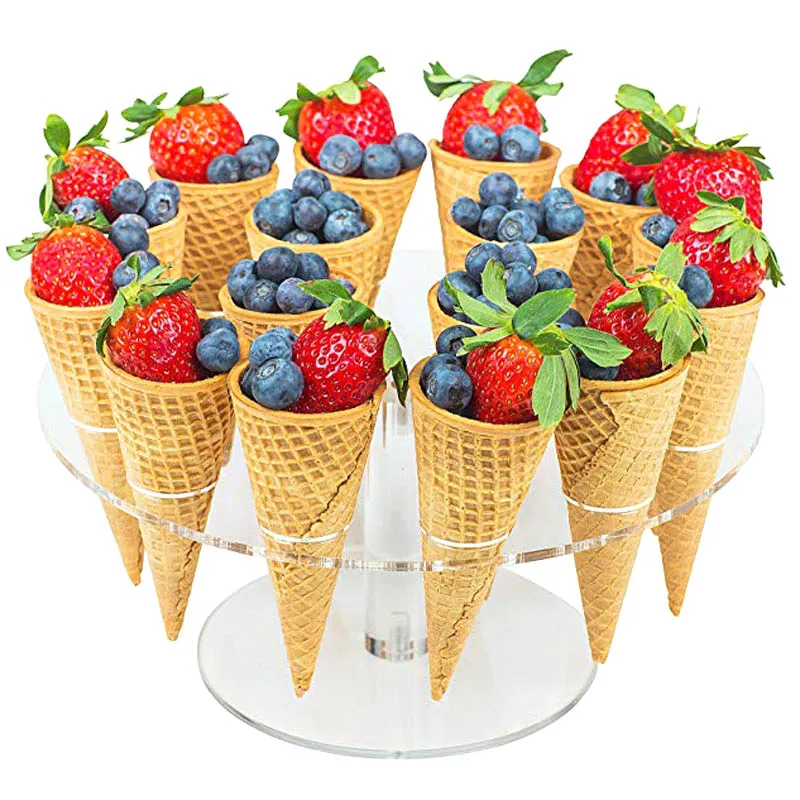 

6/16 Cones Acrylic Ice Cream Stand Cake Cone Stand Holder Suitable For Food Fries Wedding Party Dessert Display Supplies ﻿