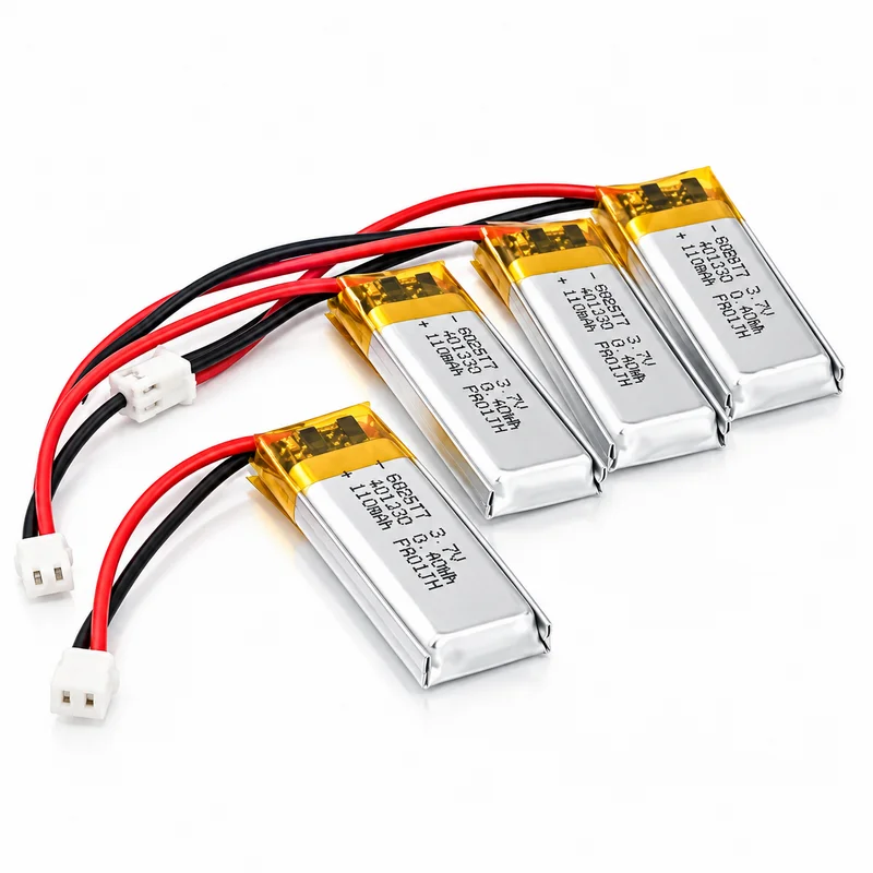 401230 110mAh 3.7V Rechargeable Polymer Li-Po Battery for Bluetooth Speaker/Headphones/Desk Lamp/Wireless Mouse/Tablet/Massager