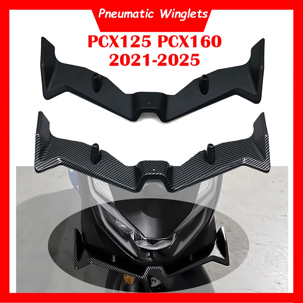 Motorcycle ABS Front Fairing Pneumatic Winglets Tip Wing Protector Shell Cover For Honda PCX 125 160 PCX125 PCX160 2021-2025