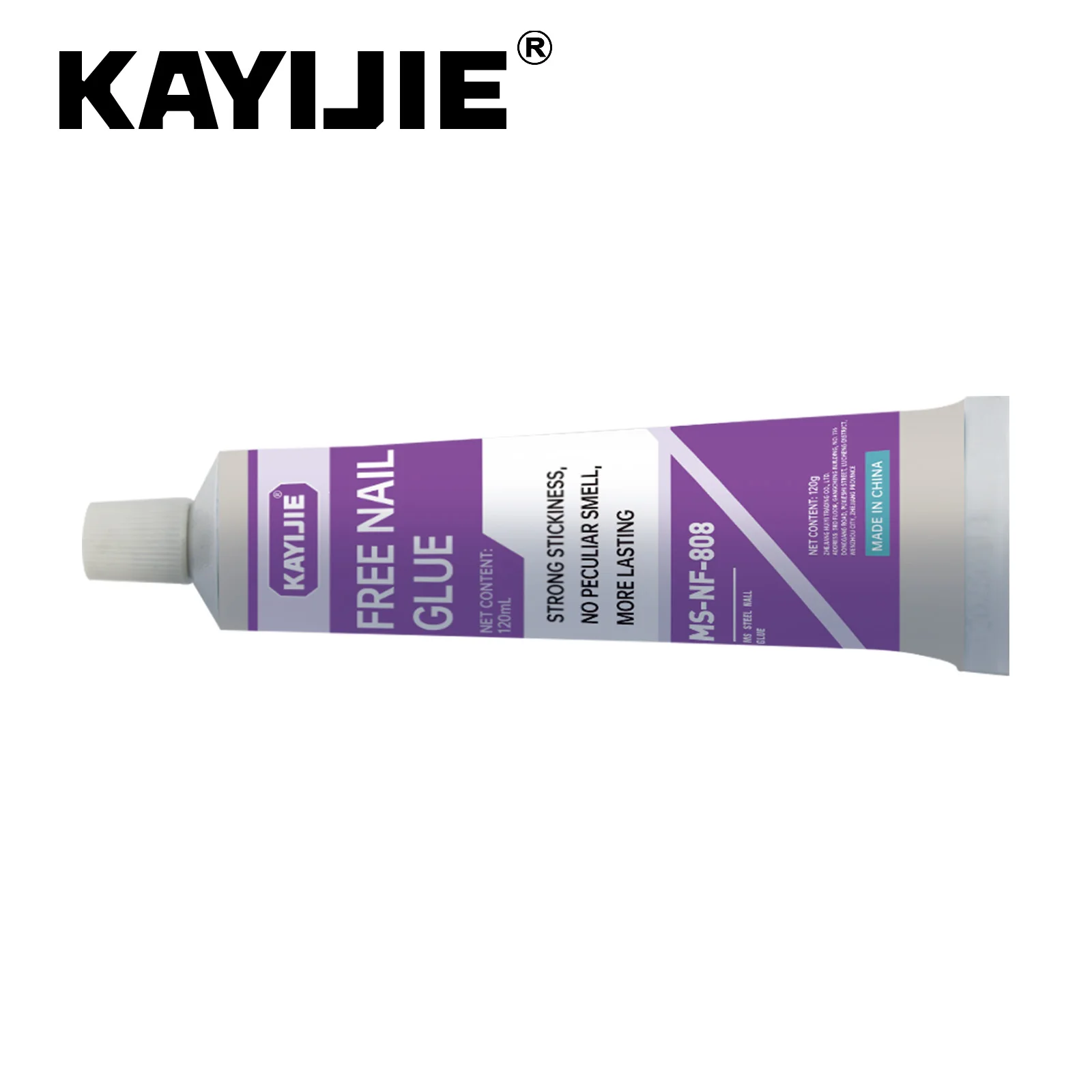 KAYIJIE-MS-NF-808-Clear Universal Nail Free Glue, Strong Bond Adhesive for Wall Decoration, Ceramic Tile & Hook Mounting