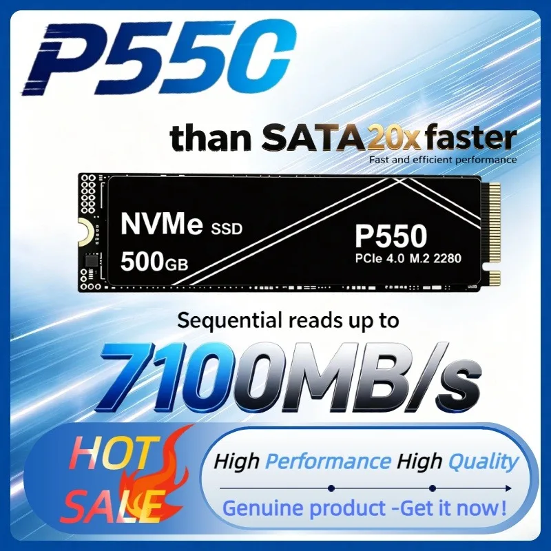 New P550 1TB 2TB 4TB NVMe PCIe Gen SSD Solid State Drives Sequential reads up to 7100MB/s for Gaming Desktops, Laptops