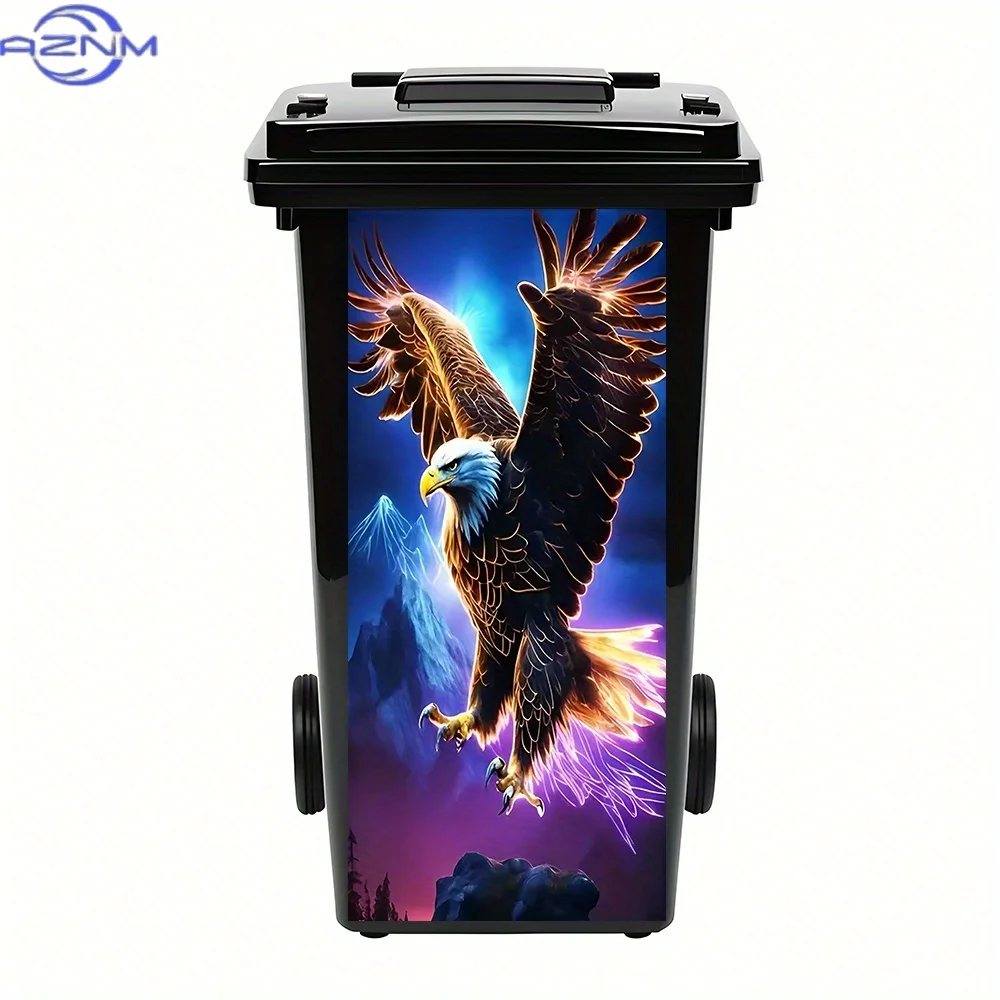 1pc Glowing Eagle in Flight Trash Can Stickers - Made of PVC, Self - Adhesive, Waterproof, And Easy to Remove. Ideal for Trash