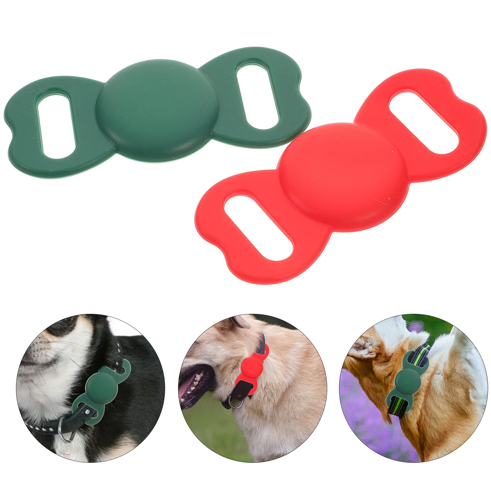

2Pcs Pet Protective Covers Silicone Durable Anti-Lost Holder Case Keychain Lightweight Protection for Small Tracker