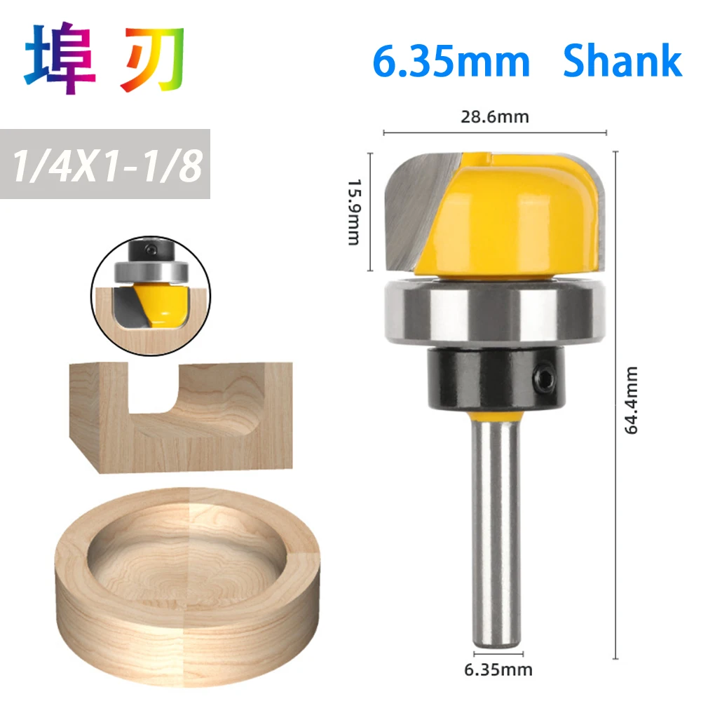 Imagem -06 - Rodada Fresa de Nariz com Rolamento Tigela Bandeja Router Bit Madeira para Madeira mm 635 mm mm Shank 11 Diâmetro Lt079 1pc