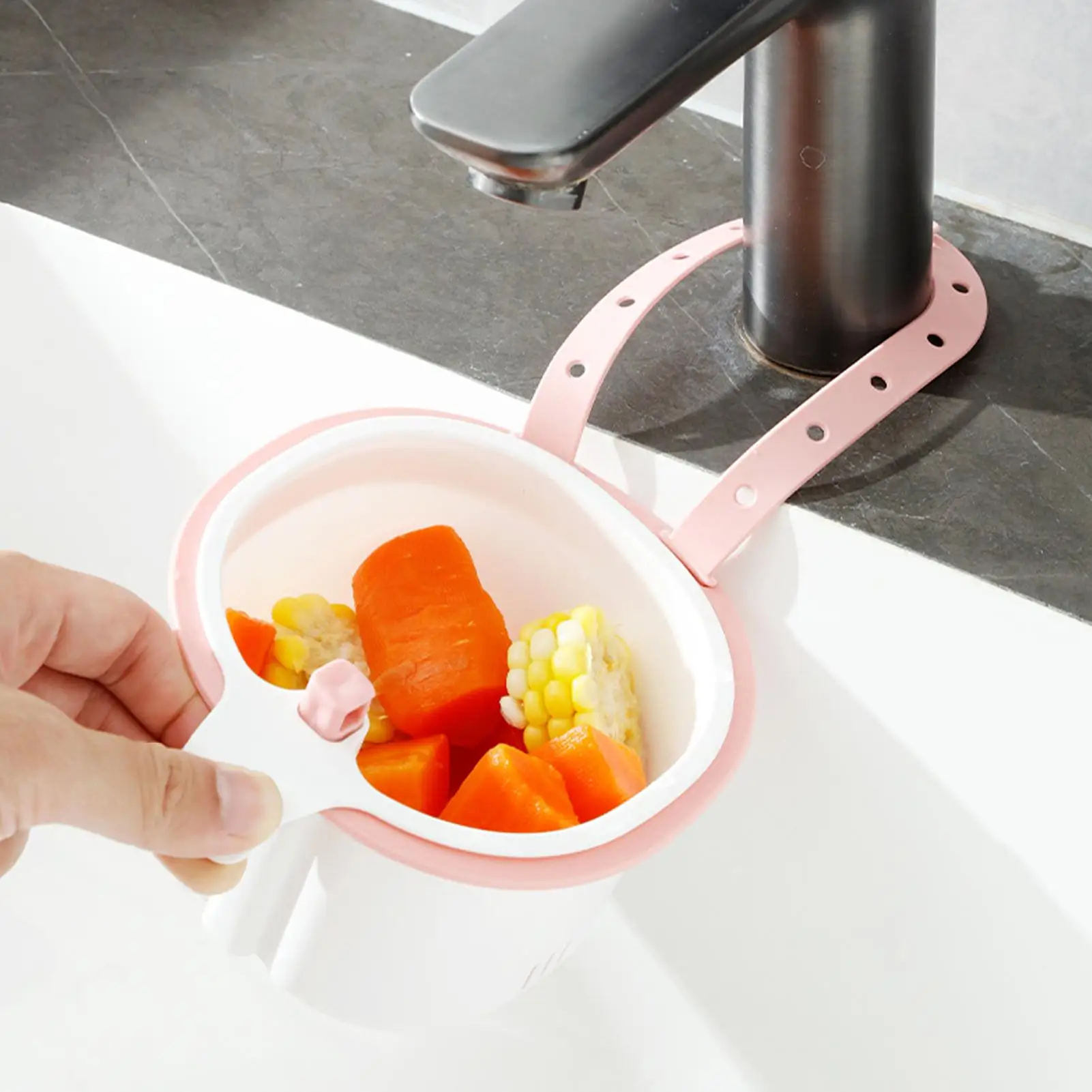 New Sink Drain Strainer Basket Adjustable Kitchen Sink Organizer With Filter Vegetable Fruit Drainer Storage Rack Kitchen gadget