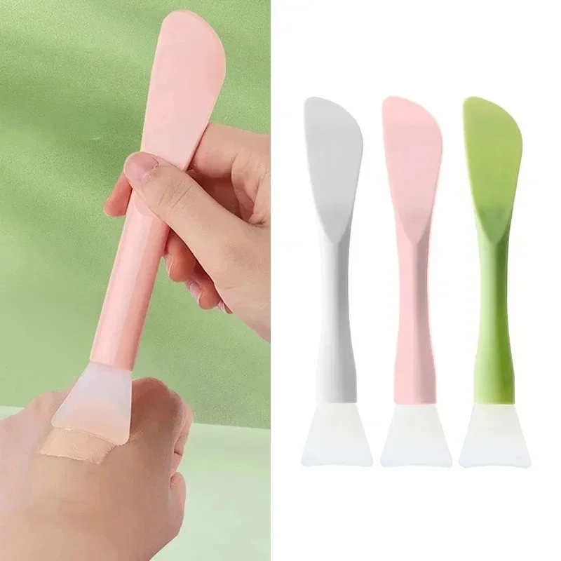 1-4Pcs Silicone Facial Mask Brush Soft Head With Scraper Integrated Dual-Use Mud Film Brush Film Adjusting Beauty Tool Beauty