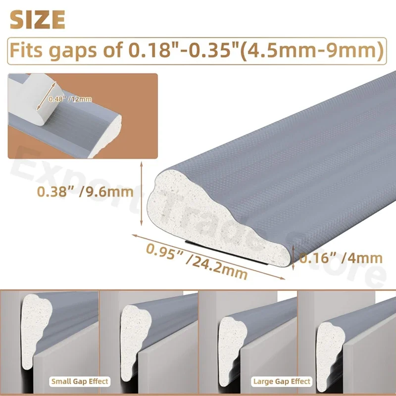 Wedge-Shape Geluidsisolatie Schuim Weerstrip Zelfklevende Deur Gap Filler Noise Blocker Anti Botsing Bekleding raamstriping