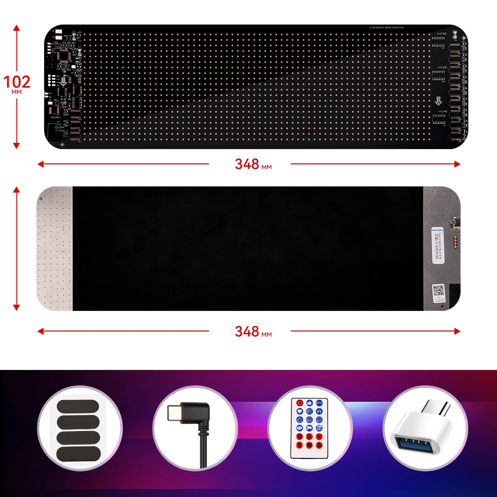 

Universal Smart Programmable Devil Eyes Flexible Panel Light For Cars APP Control LED Matrix Display Screen Message Light