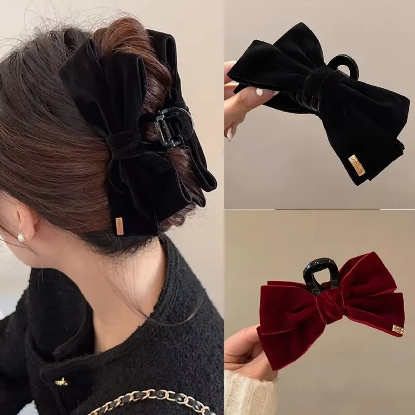 Haarklammer mit großer Schleife, rutschfeste Haarklammer, starker Halt, modischer Haarschmuck für Frauen und Mädchen
