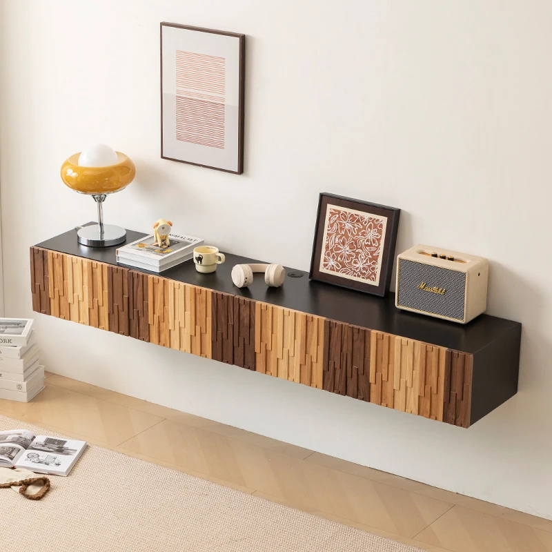 /Customized Size 72 Inch Fancy Living Room Furniture Wooden Suspended Floating Wall Unit Tv Cabinet Tv Stand Modern Luxury