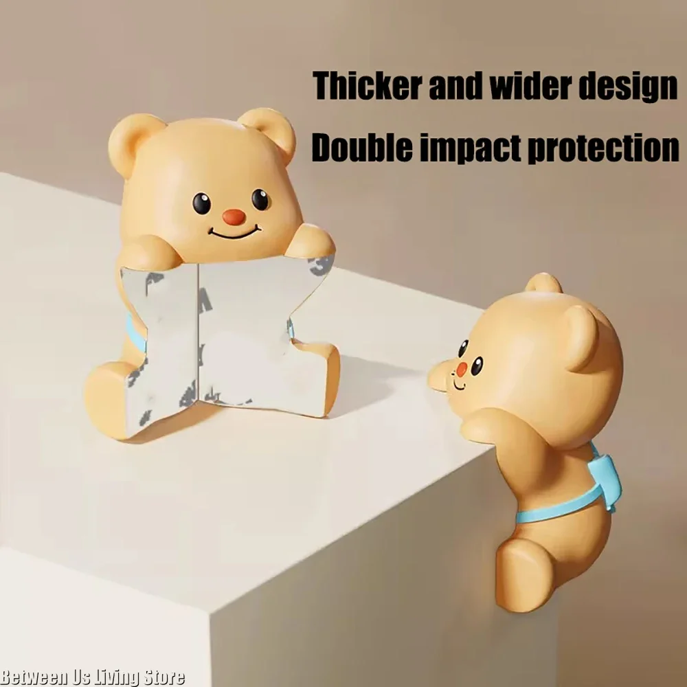 Cute Bear Baby Table Corner Anti-Collision Sticker Silicone Window Table Head-Removal Soft Angle Protective Cover