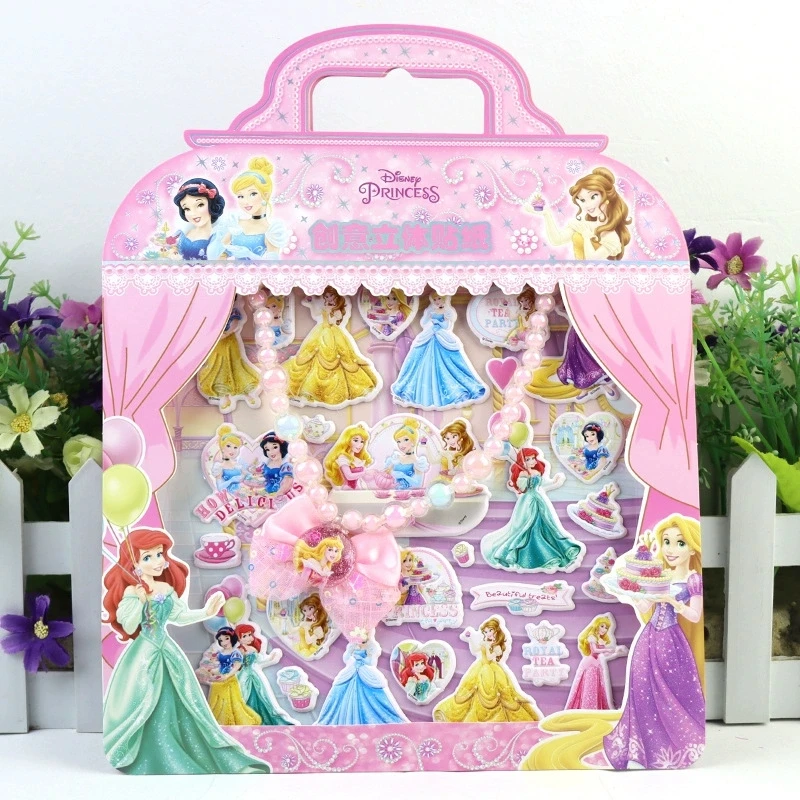 

Disney Princess Necklace Dress-Up Sticker DIY Cartoon Messenger Bag Cute Mouse Mini Shoulder Bags for Girls Small Crossbody Bag