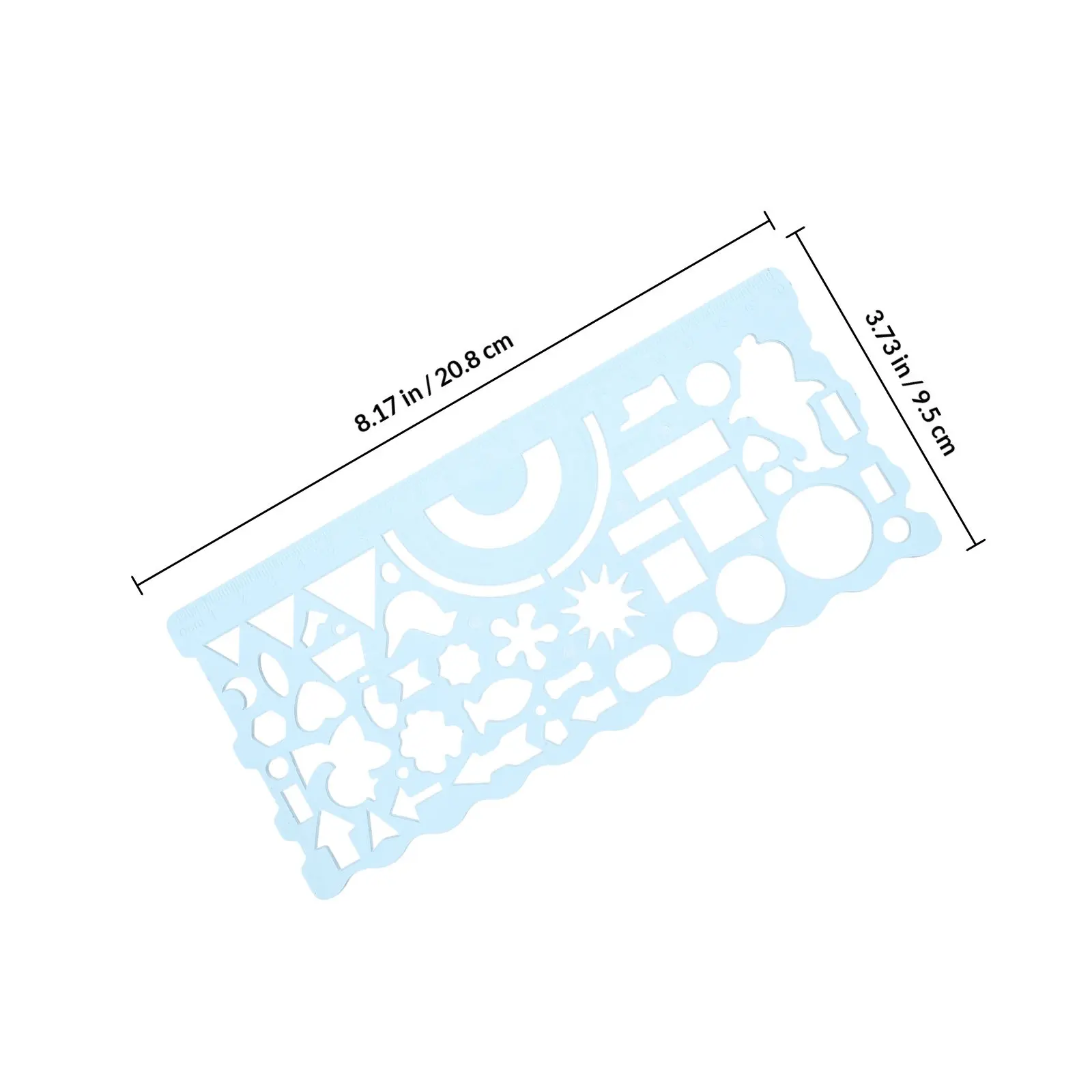 2Pcs Geometric Drawing Template Ruler Set PP Plastic Drafting Stencil for Architecture Engineering Art Design School Office Use