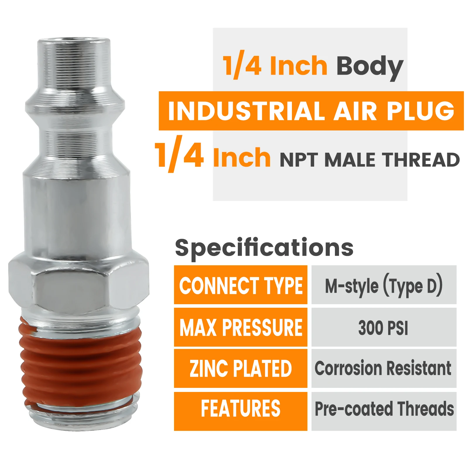 Imagem -02 - Conexões de Mangueira Pneumática Conector de Acoplador Rápido Acoplamento para Compressor de ar Rosca Industrial Masculina tipo i m d Pcs 25pcs us