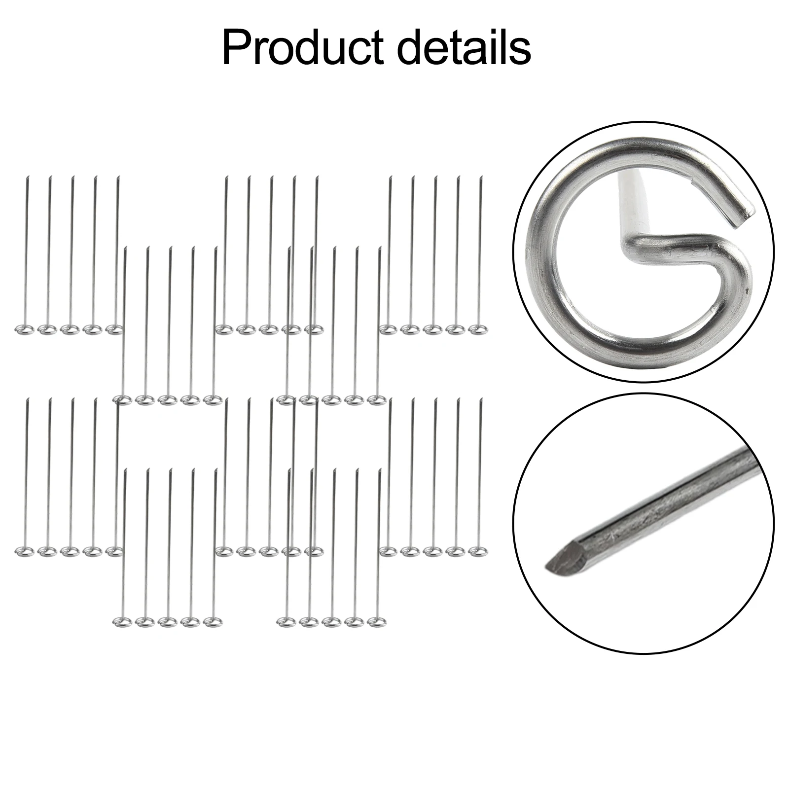 50pcs Galvanized Ground Stakes for Landscape Fabric Essential for Garden Mulch and Material Stability  50pcs Galvanized