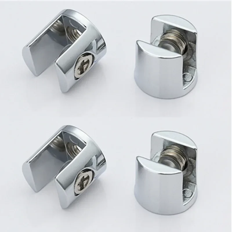 4pcs Glass Clamp Glass Plated Brackets Zinc Alloy Chrome finish Shelf Holder Support Brackets Clamps For 6-8mm/ 8-10mm/ 10-12mm