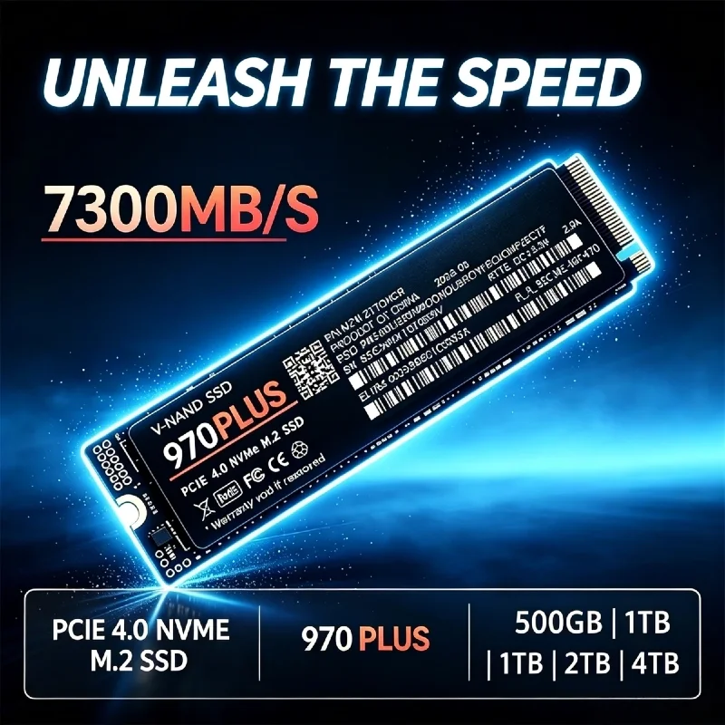 970 PRO 7300MB/s PCIe 4.0 X4 M.2 NVMe 2280 SSD TLC 3D NAND Gaming Internal Drive 500GB 1TB 2TB 4TB for PS5 Desktop Laptop PC