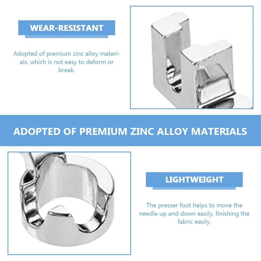 

2pcs Sewing Machine Presser Foot Zinc Alloy Lightweight Fabric Quilting Universal Attachments Portable Sturdy Household