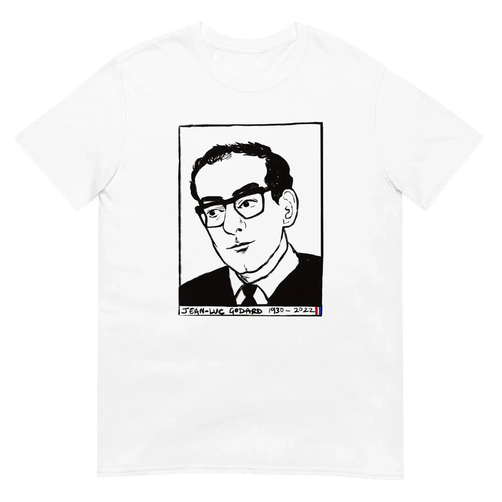 Camiseta Jean Luc Godard Blanca y Gris Vintage Lavada, Ropa de Diseñador, Ligeramente Holgada, Para Uso Diario, Versátil, Transpirable, para Hombre