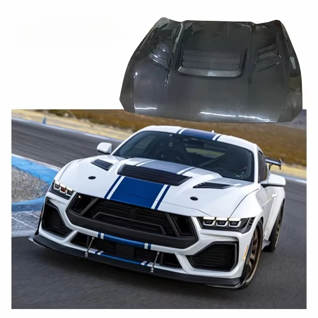 

Карбоновый капот для Ford Mustang 2024, обновленный капот двигателя Shelby Super Snack из углеродного волокна