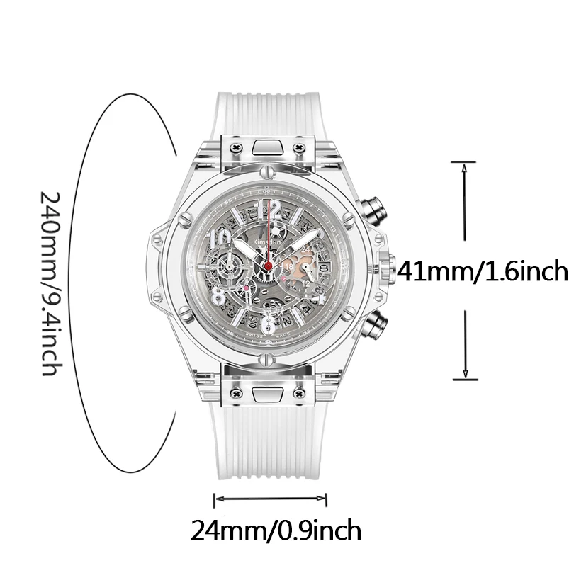 ساعة رياضية عصرية للرجال من أفضل العلامات التجارية غير عادية أكريليك كوارتز كرونوغراف ساعات أصلية خفيفة مقاومة للماء على مدار الساعة Relojes #2