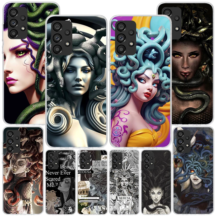 Medusa Greek Mythology Phnoe Case for Samsung Galaxy A14 A54 A34 A24 A13 A53 A33 A23 A52 A12 A32 A22 A03S A02S A04S Unique Cover