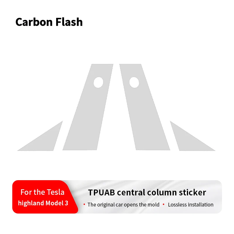 Suitable for Tesla Model 3 Highland 2024-2025 – Carbon Flash A/B Pillar Premium Durable Transparent Protective Film for Vehicle.