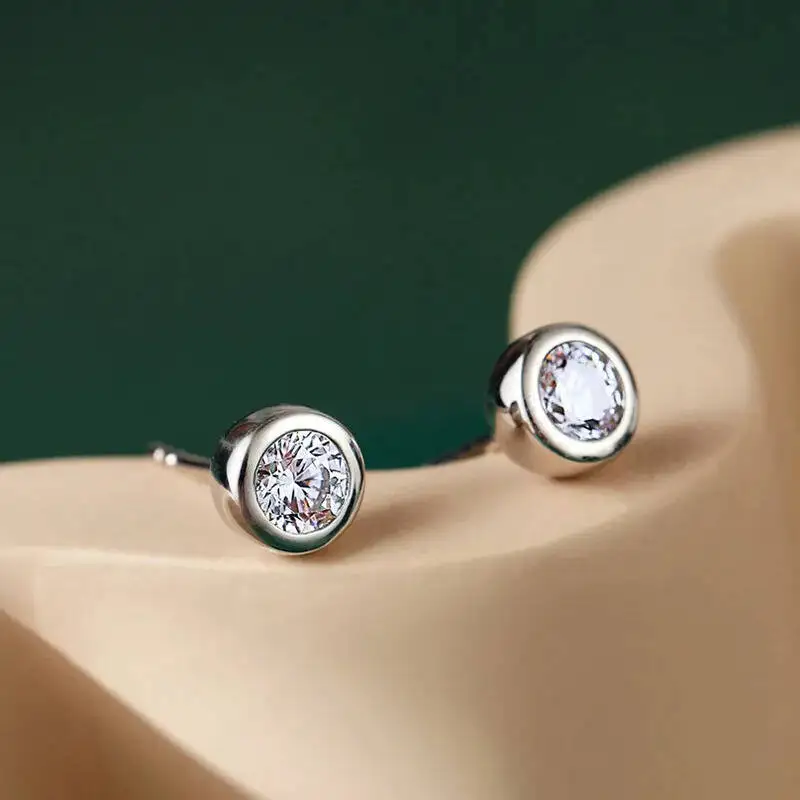 

JoiasHome 925 Sterling Silver 1CT D Color Moissanite Bubble Stud Earrings Women Minimalist Luxury Wedding Gift