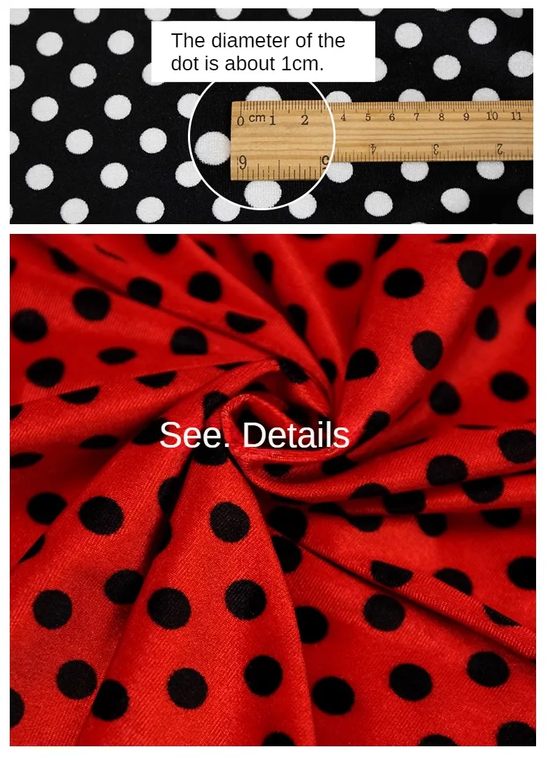 Stretch Velvet Velour Fabric By The Meter for Clothes Skirts Pillowcases Sewing Printed Dots Leopard Pattern Textile Soft Smooth