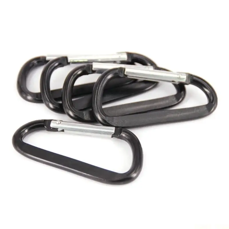U2JB 5pcs Carabiner Keychains Multipurpose Locking Hook Light weight Strong Karabiner for Camping Hiking Fishing