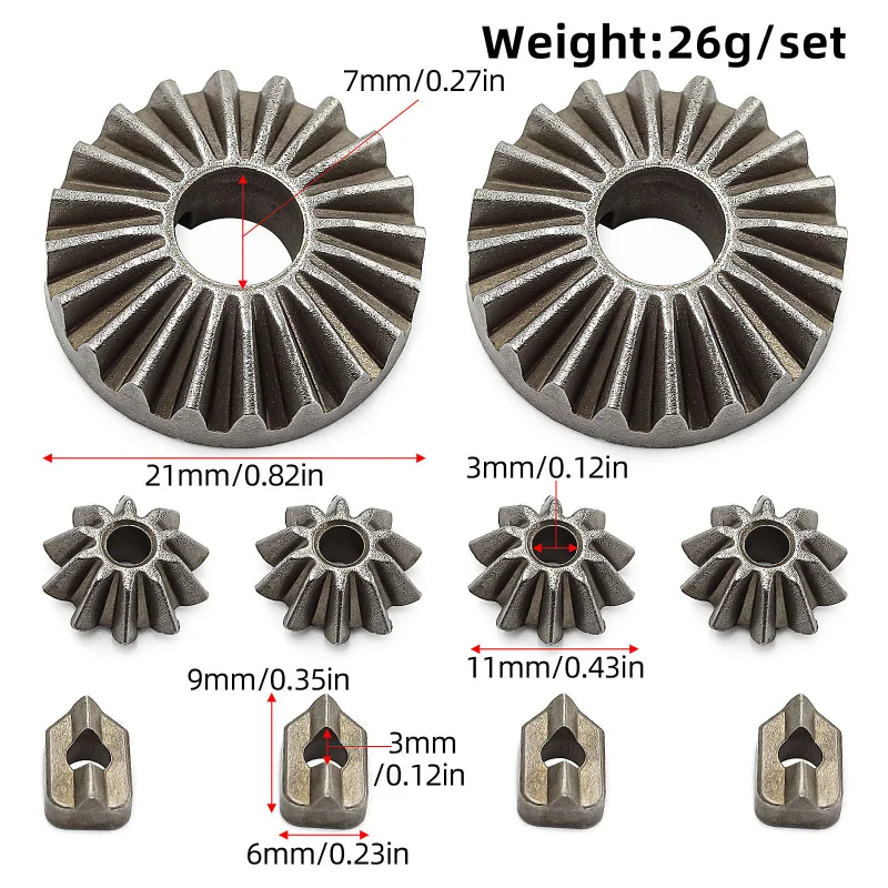 W222 Heavy Duty Alloy Steel Differential Gear Set #8989 for TRAXXAS SmallX 2.0 Maxx Slash RC Car Upgrade Parts
