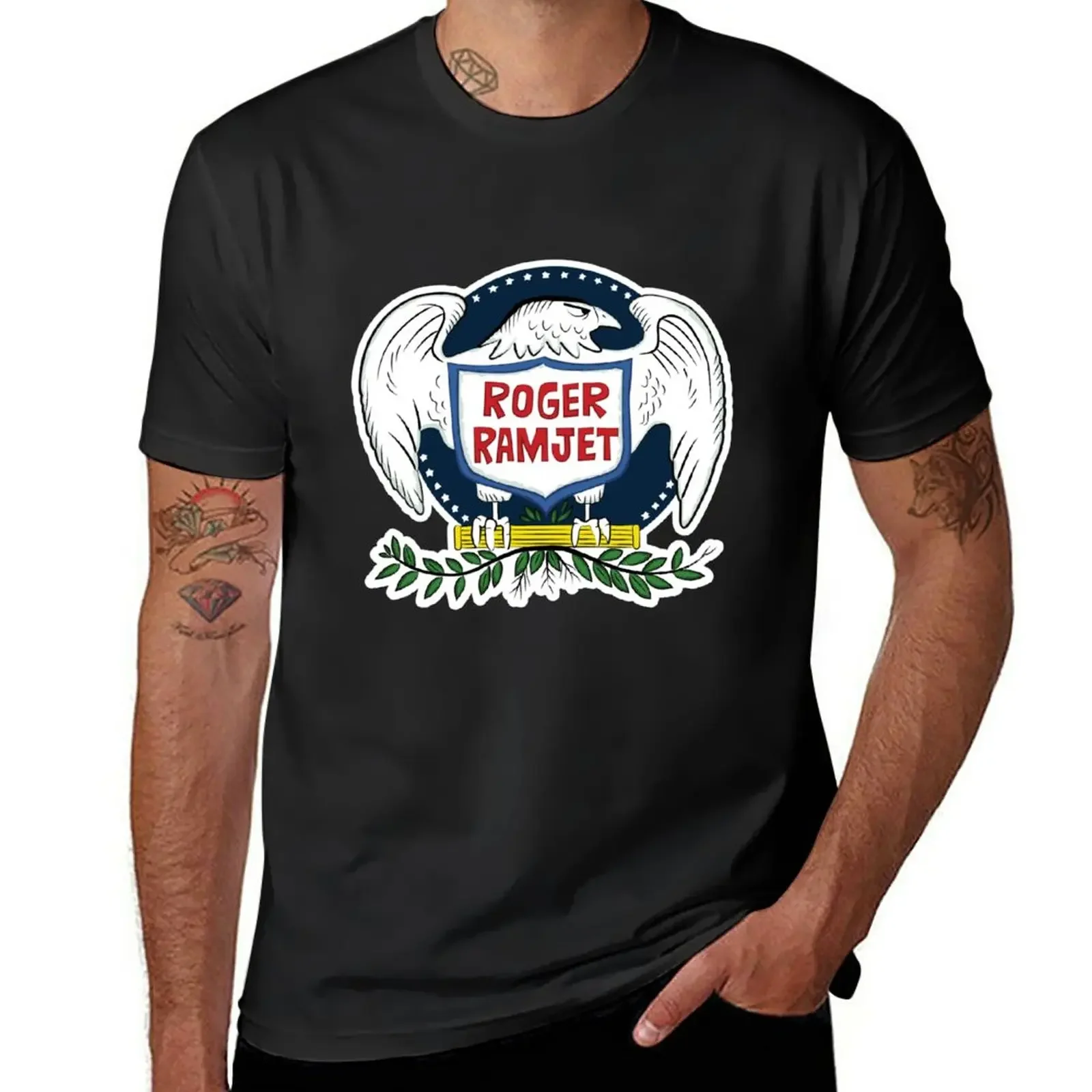 Roger Ramjet Bald Eagle T-Shirt sweat summer tops quick drying plain slim fit t shirts for men