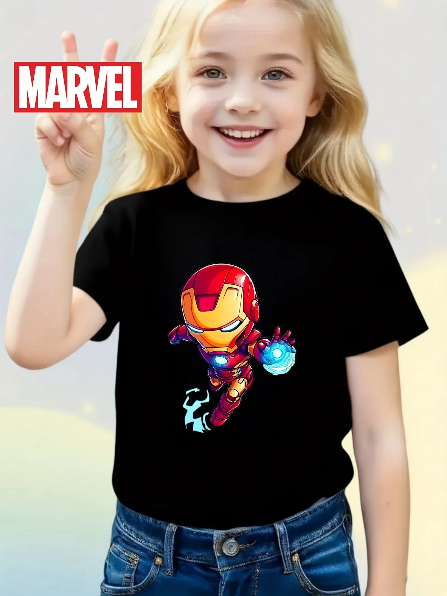 

Детская футболка Marvel Spider-Man 2026, летняя повседневная одежда для улицы, из чистого хлопка, праздничный подарок для детей