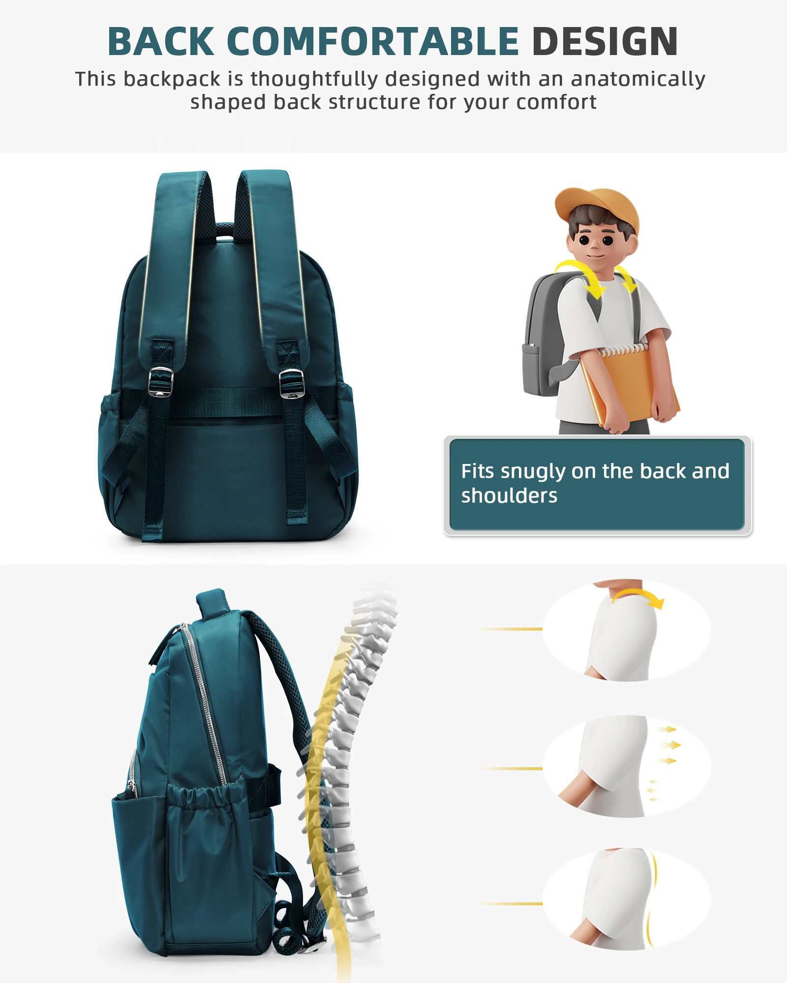 Travel Laptop Carry on Backpack for Women Men, Waterproof Laptop Backpack Casual Daypack for College