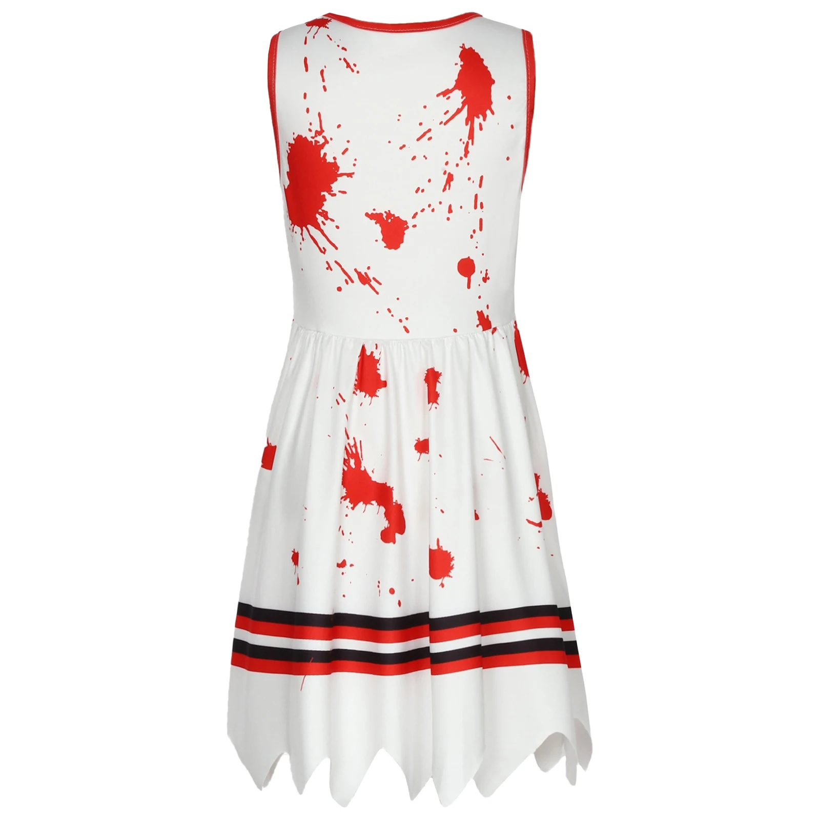 Halloween Noël enfants fille effrayant sang éclaboussures Costume réglable jupe à volants confort ajustement robe de jeu de rôle pour les événements effrayants