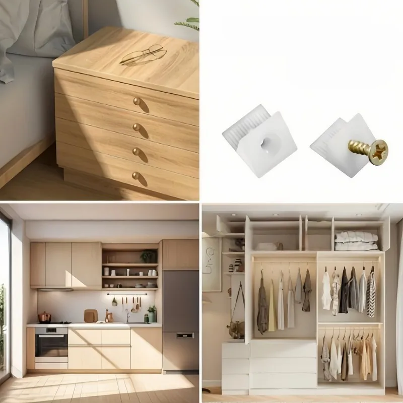 51 set Drawer Wedges, Reinforce Loose Drawers and Cabinet Bases, With Screws, Easy Installation, Reusable Home Repair Tool