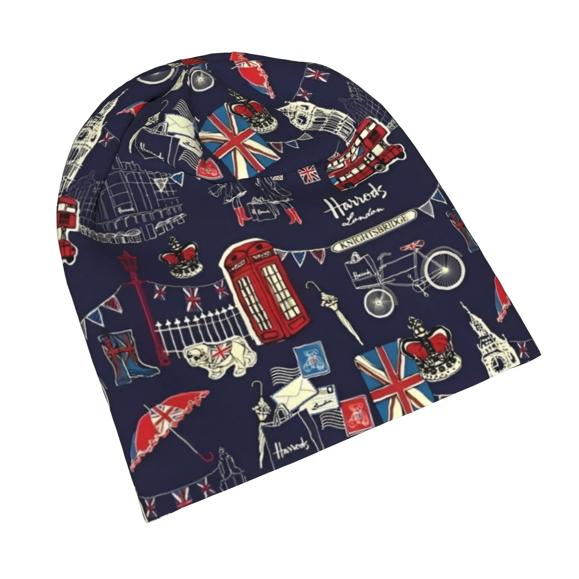 Charming London Bonnet Hat Casual Outdoor Skullies Beanies Hats  Unisex Spring Thermal Elastic Caps