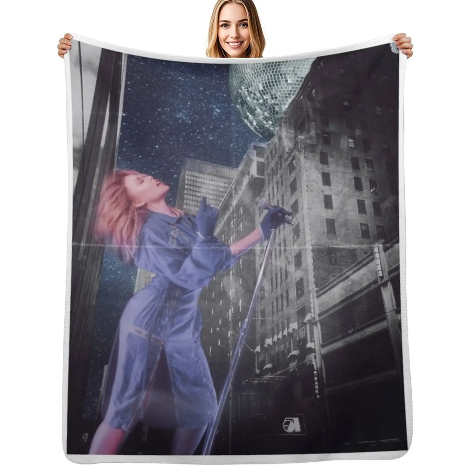 Kylie Minogue - retro disco new york edit Throw Blanket Anti Shedding Soft Fuzzy Blanket for Home