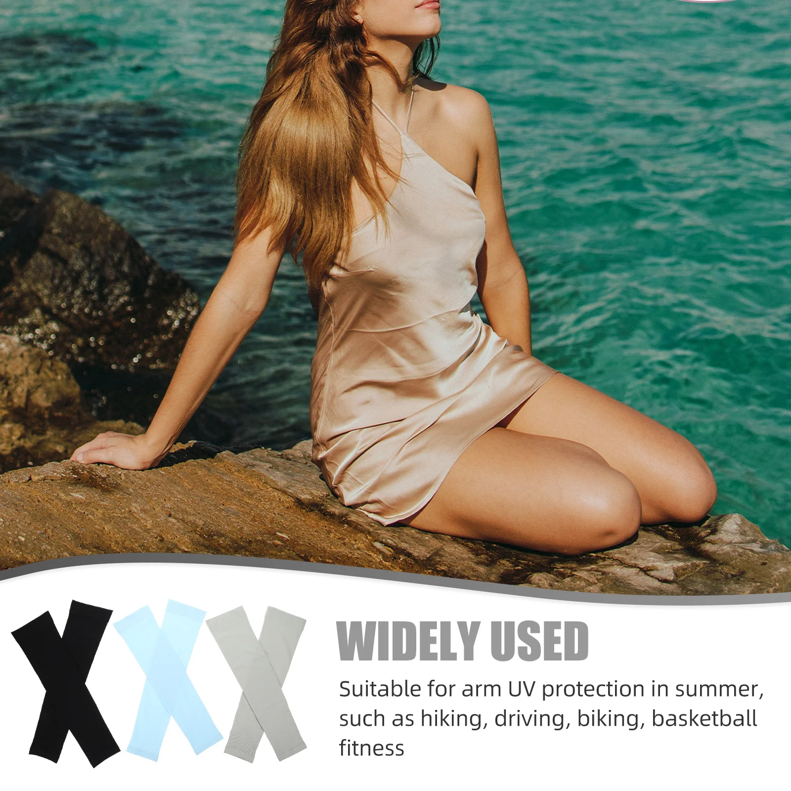

3 пары солнцезащитных рукавов из ледяного шелка для взрослых, летние спортивные рукава на открытом воздухе, дышащие охлаждающие рукава для пеших прогулок, езды на велосипеде