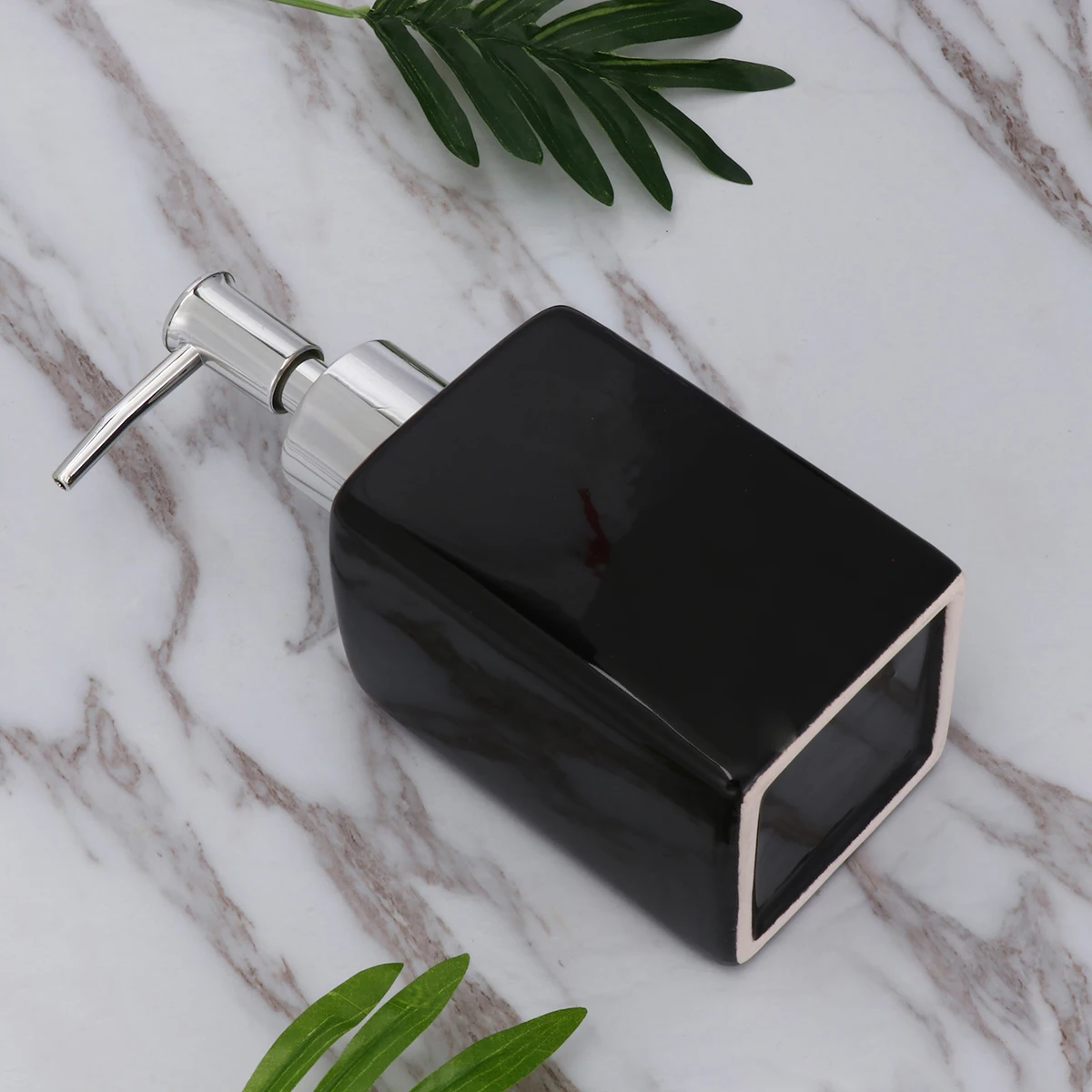 

Portable Facial Cleaning Bottle with Squeeze Foam Pump Ceramic Soap Dispenser for Travel Home Hotel Bathroom Decor Black