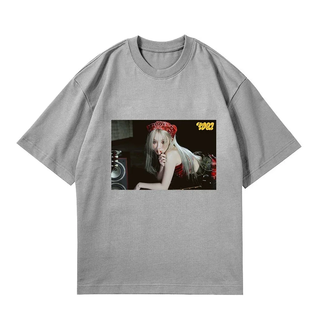 Summer Women's Tops KPOP Gidle YUQI 1SH Mini Song YUQ1 Graphic T-shirt Cute Men Women Harajuku Casual T-shirt