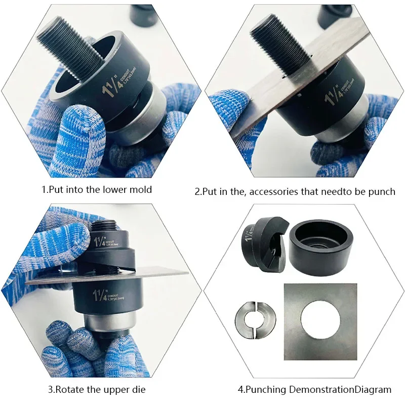 Ручной перфоратор MK-40, механический дырокол из нержавеющей стали/металлической пластины/перфоратор из мягкой стали 22,5-43,2 мм