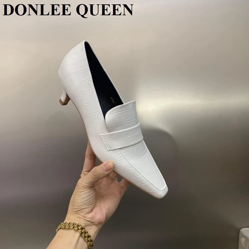 2022 Fashion Pumps Thin Low Heels Square Toe Slip On Loafer Female Work Shoes Women Female Pumps For Party Dress Shoes Chaussure