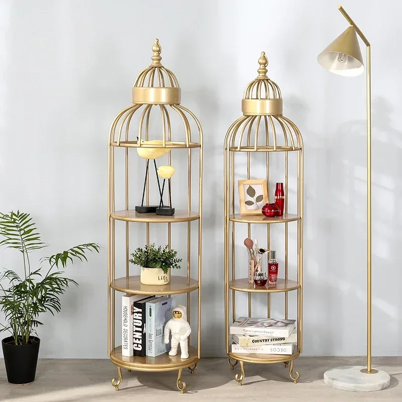 

Nordic Storage Rack,Stable Tripod Design,Simple Creative Birdcage Shelf,Waterproof Rustproof Closet for Decorative Storage