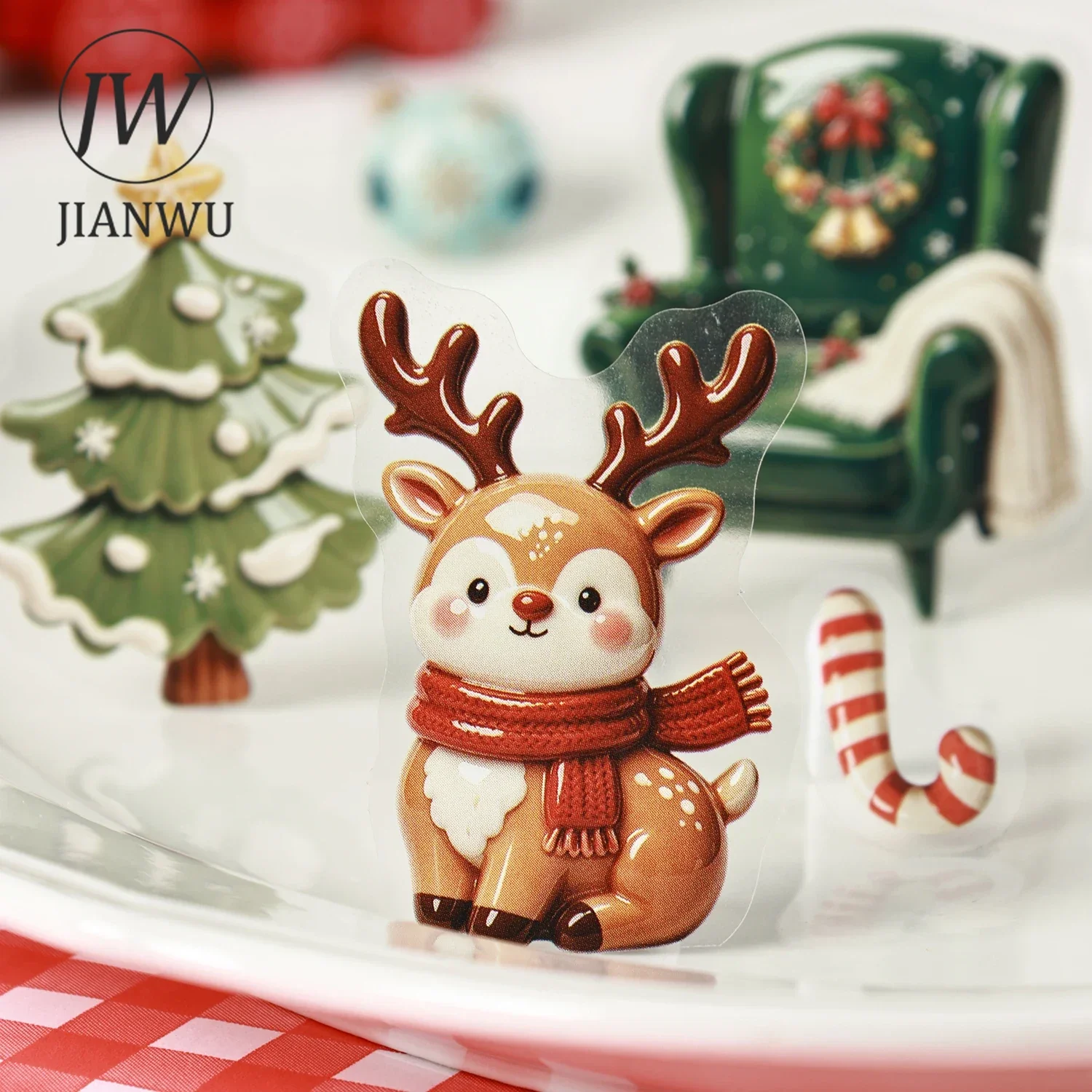 JIANWU Vintage Christmas Decoration Landscape Material Collage Scrapbooking PET Sticker Creative DIY Journal Stationery view 4
