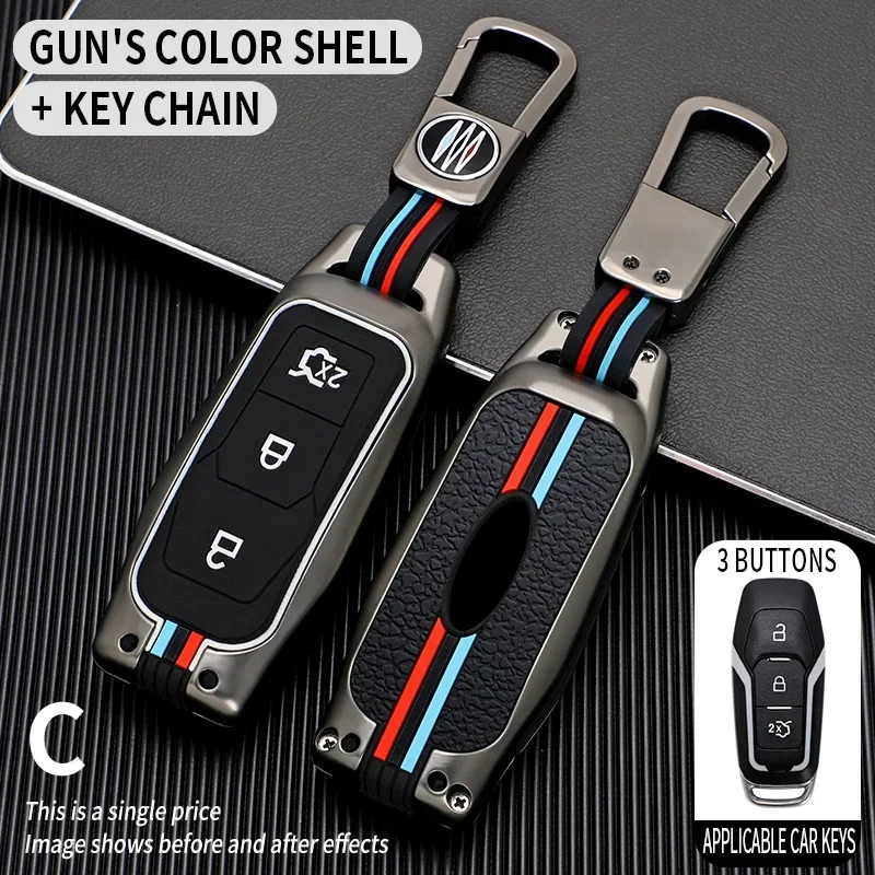 

Car Remote Key Case Cover Holder Shell For Ford Focus 3 4 ST Mondeo 5 MK5 Mustang F-150 Explorer Edge Fiesta Kuga MK3 4