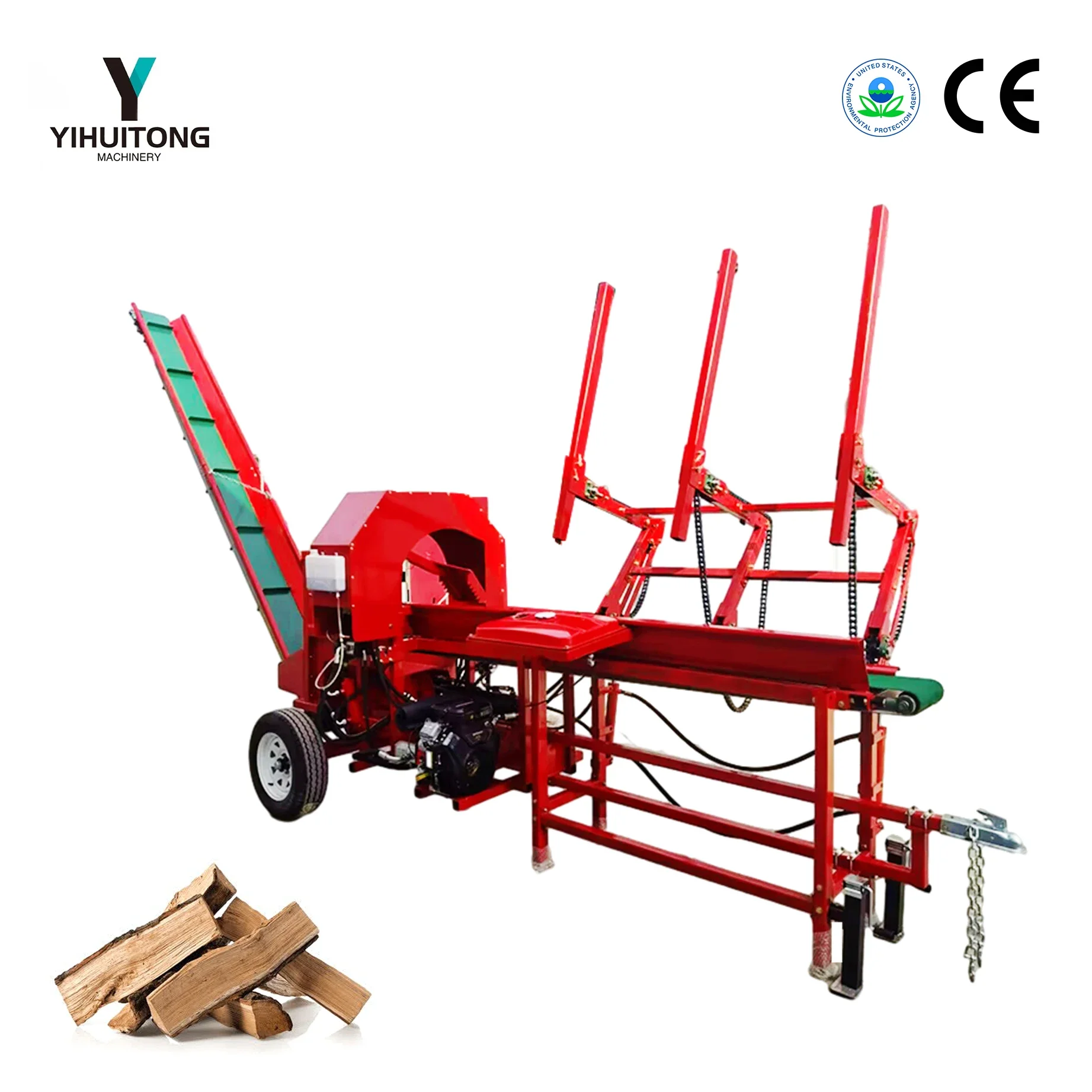 Large Wood Splitter Cutting 600 Mm Log Splitter Hydraulic Easy Move Firewood Processor