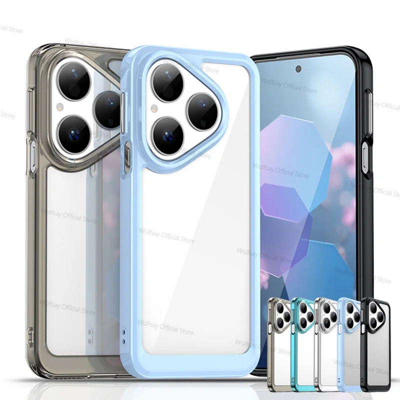 

For Huawei Pura 80 Case Huawei Pura 80 Pura 80 Pro Plus Ultra Cover TPU Clear PC + Silicone Shockproof Protective Phone Cover