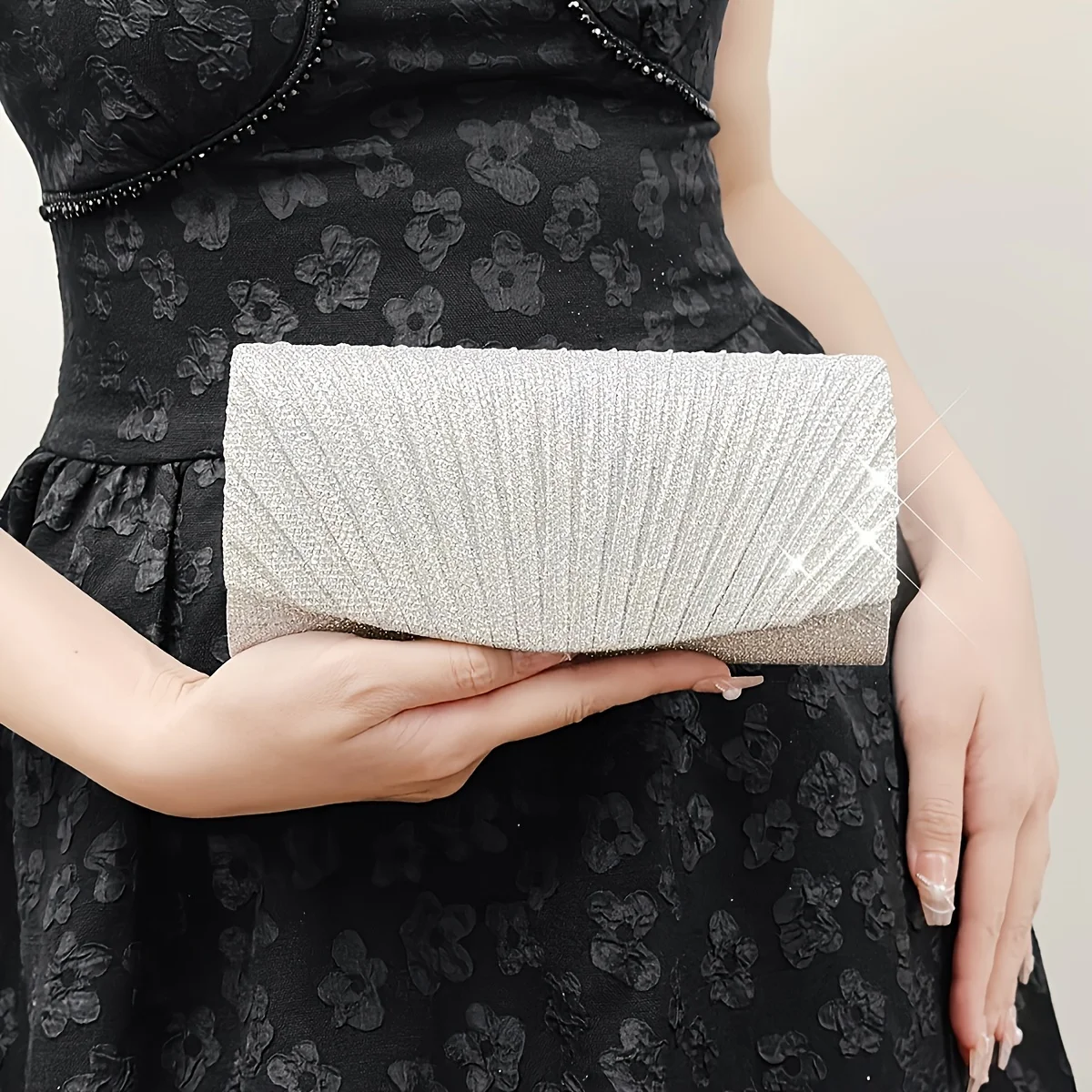 Shiny Wedding Clutch Handbag Glitter Shiny Shoulder Bag Wedding Purses Sling Dating Bag Women Girls All-matching Evening Bag
