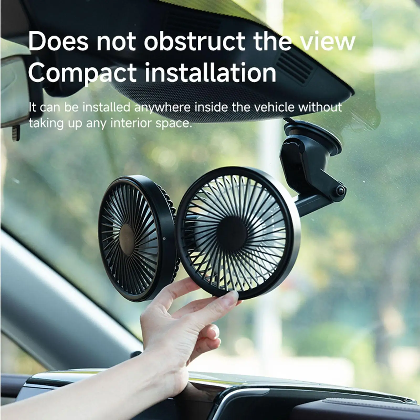 

Double Head Car Cooling Fan USB Car Fan Accessories Auto Cooling Fans Suction